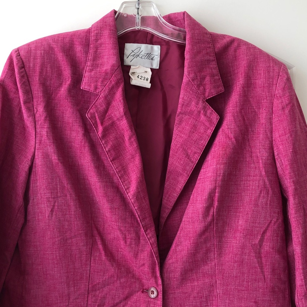 Vintage Women's Fuchsia Blazer Jacket - Picture 3 of 8
